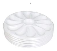 Set di 6 piatti per ostriche con 12 scomparti e 1 per il limone, salsa. Fabbricazione Francese Made In France A Base In Polipropilene Per La Casa, Il Ristorante, Diametro 30,5 Cm Colore Bianco