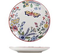Set Di 6 Piatti Piani In Ceramica Blu E Bianca Con Decorazioni Floreali - Piatti In Stile Bohémien Da 15 cm, Ideali Per I Pasti Di Tutti I Giorni O Per Le Occasioni Speciali(C)