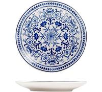Set Di 6 Piatti Piani In Ceramica Blu E Bianca Con Decorazioni Floreali - Piatti In Stile Bohémien Da 15 cm, Ideali Per I Pasti Di Tutti I Giorni O Per Le Occasioni Speciali(A)