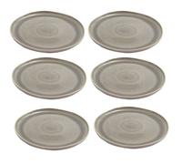 Set Di 6 Piatti Piani Servire PREGO Taupe Grigio D. 27Cm A.U Maison WA