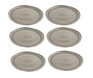 Set Di 6 Piatti Piani Servire PREGO Taupe Grigio D. 27Cm A.U Maison WA