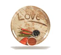 Saturnia Confezione 6 Piatti Pizza Love Porcellana, Decorata, Cm 33 - 2930733