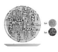 Saturnia 35763 Black&White Set 6 Piatti Pizza, Porcellana, Assortiti, 33cm