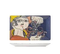 H&h set 6 piatti rettangolari pablo in stoneware cm 25x15