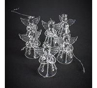 Set di 6 piccolo vetro ANGELO DECORAZIONI ALBERO DI NATALE (4.5cm) da Heaven Sends