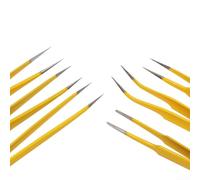 Set di 6 pinzette di precisione in acciaio inox con punte curve e dritte con proprietà antistatiche per riparazioni elettroniche e orologi