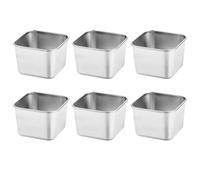 Set di 6 pirottini da 200 ml, in acciaio inox, per salse, soufflé, piatti da forno, salse, antipasti, colore: argento