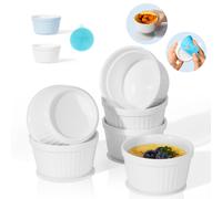 Set di 6 Pirottini in Porcellana da 200 ml Piatti da Soufflé in Ceramica