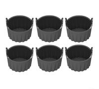 Set di 6 pirottini in silicone per friggitrice ad aria, ideali per muffin e uova, colore grigio