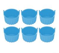 Set di 6 pirottini in silicone per friggitrice ad aria, stampi per muffin e portauova per prestazioni di cottura affidabili (blu)
