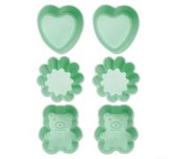 Set di 6 pirottini in silicone resistente al calore per cupcake, gelatine e budini, con forme creative e accessori da cucina flessibili per molteplici usi (verde)