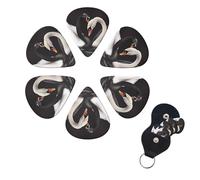 Set di 6 plettri per chitarra a forma di cigno bianco e nero, con cuore e cuore, personalizzabili, con scatola organizer per ukulele, accessori per uomini e donne