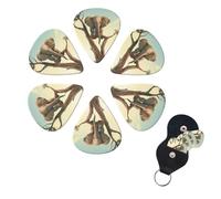Set di 6 plettri per chitarra a forma di piccolo elefante sull'albero, set di plettri personalizzati su entrambi i lati, con scatola portaoggetti, accessori per ukulele, per uomini e donne