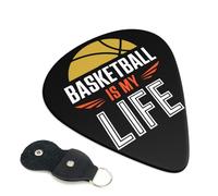 Set di 6 plettri per chitarra "Basketball Is My Life" con custodia, adatti per chitarre elettriche e acustiche, 0,71 mm