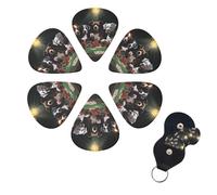 Set di 6 plettri per chitarra che giocano a poker con cani da poker, plettri personalizzati su entrambi i lati, con scatola portaoggetti, accessori per ukulele, per uomini e donne