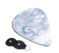 Set di 6 plettri per chitarra Christmas Happy Snowman per chitarra acustica, chitarra elettrica, basso, ukulele - sottile, medio e spesso