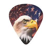 Set di 6 plettri per chitarra con bandiera e aquila, con supporto, per chitarra acustica e basso, 0,46 mm