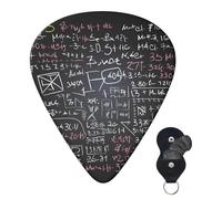Set di 6 plettri per chitarra con custodia, formula matematica, plettri per chitarra acustica elettrica e basso, 0,46 mm/0,71 mm/0,96 mm, sottili, medio-pesanti, per principianti e musicisti