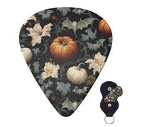 Set di 6 plettri per chitarra con custodia, gotico Happy Halloween, plettri per chitarra acustica elettrica e basso, 0,46 mm/0,71 mm/0,96 mm, sottili, medio-pesanti, per principianti e musicisti