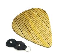 Set di 6 plettri per chitarra elettrica acustica in bambù cinese con fiori stampati, per basso, chitarre acustiche, ukulele, sottili, medi, spesse, 0,71 mm