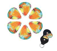 Set di 6 plettri per chitarra Happy Hour personalizzati su entrambi i lati, con scatola portaoggetti, accessori per ukulele, per uomini e donne