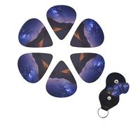 Set di 6 plettri per chitarra Night in the Desert Guitar Pick Set double-face personalizzati per basso con scatola portaoggetti per ukulele plettri per ukulele accessori per uomini e donne