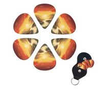 Set di 6 plettri per chitarra Rising Sun Set di plettri per basso personalizzati su entrambi i lati, con scatola portaoggetti, accessori per ukulele, per uomini e donne