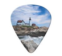 Set di 6 plettri per chitarra Sea Lighthouse con supporto, plettri per chitarra acustica e basso da 0,96 mm