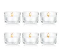 Set di 6 Portacandele Vetro, Vasetti per Candele Trasparente Porta Candele Vetro da Tavolo Portacandela per Matrimoni Centrotavola Decorazioni Feste di Nozze e Regali per Gli Ospiti (47x25mm)