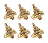 Set di 6 portatovaglioli in lega, eleganti decorazioni per cene, feste, matrimoni, Natale, 5,6 x 3,4 cm, dimensioni standard