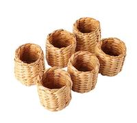 Set di 6 portatovaglioli intrecciati | Supporti per bucce di mais in stile rustico rustico | Anelli per tovaglioli robusti per matrimoni/feste/decorazioni per la casa | Accessori