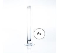 Set Di 6 Provette Vasi In Vetro SOLIFLEUR Con Base H. 30Cm D. 3Cm Sandra Rich