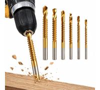 Set Di 6 Punte Elicoidali Trapano, 3-8 Mm, Con Rivestimento In Titanio | Set Di Punte Elicoidali Multimateriale Per Foratura, Avvitatura, Alesatura E Intaglio(1 Set)