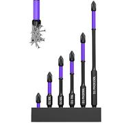 Set di 6 punte magnetiche per cacciavite, per evitare scivolamenti, set di punte lunghe magnetiche resistenti | Punte per cacciavite multifunzione con base portaoggetti per avvitatori elettrici a