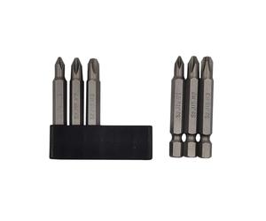 Set di 6 punte per cacciavite JIS da 50 mm con punta magnetica, gambo esagonale 1/4, acciaio legato S2 e striscia di stoccaggio a 6 fori, per moto, auto, biciclette e attrezzature giapponesi (JIS