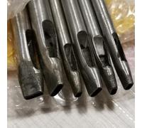Set di 6 punzoni ovali per pelletteria, dimensioni 3 x 2 mm-8 x 2 mm, in acciaio ad alto tenore di carbonio, strumenti per punzonatura cava, per pelle, gomma, plastica