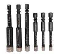 Set Di 6 Pz Di Punte Per Trapano In Diamante Nero Per Ceramica Marmo Piastrelle