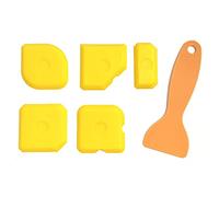 Set di 6 raschietti, sigillante siliconico giallo liscio, levigatrice per giunti, bordatrice per applicatore di contorno, kit raschietto per cucina