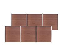 Set di 6 recinzioni per privacy, 1045 x 186 cm, marrone, protezione dal vento da giardino, recinzione esterna per cortile, patio e terrazza