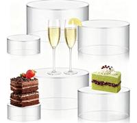 Set di 6 rialzi in acrilico trasparente per esposizione di gioielli e artigianato, con struttura resistente, adatti per uso domestico e al dettaglio