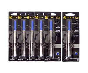 Set di 6 ricariche per roller CROSS punta media inchiostro blu CROSS