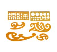 Set di 6 righelli con curva francese e modello, strumenti da disegno, modelli circolari per la redazione personale