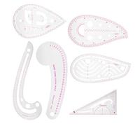 Set di 6 Righelli Curvi in Plastica, Multi Funzione per Cucito, Varie Forme, Strumento per Disegno e Modellistica - Alta Precisione, Leggero e Durevole, Ideale per Disegni di
