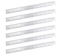 Set di 6 righelli da 30 cm in acciaio inox, con bordo dritto in metallo argentato, resistenti, bilance metriche e imperiali, facili misurazioni, per scuola, ufficio, architettura e cucito