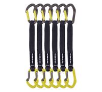 Set di 6 Rinvii Tech-Table-Quickdraws 25cm Lime per Arrampicata Sportiva con Barre Antiscivolo e Fettuccia in Nylon