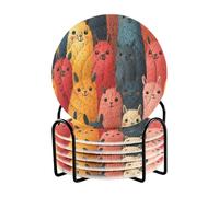 Set di 6 rotelle in stile anime con lama chic con supporto per tavolo da pranzo, decorazione minimalista della cucina