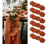 Set di 6 runner da tavola in garza di sabbia semitrasparente per matrimoni, decorazione per la tavola nuziale, decorazione per matrimoni, archi eleganti, per eventi
