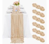 Set di 6 runner da tavola semitrasparenti, effetto sabbia, decorazione per la tavola di nozze, addio al nubilato, feste, eleganti accenti per archi nuziali