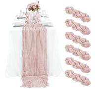 Set di 6 runner da tavola semitrasparenti per matrimoni, decorazione per la tavola nuziale, decorazione per matrimoni, archi di nozze, elegante stile per eventi