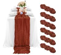 Set di 6 runner da tavola semitrasparenti per matrimoni, decorazione per la tavola nuziale, decorazione ad arco di nozze, elegante decorazione da tavolo per eventi